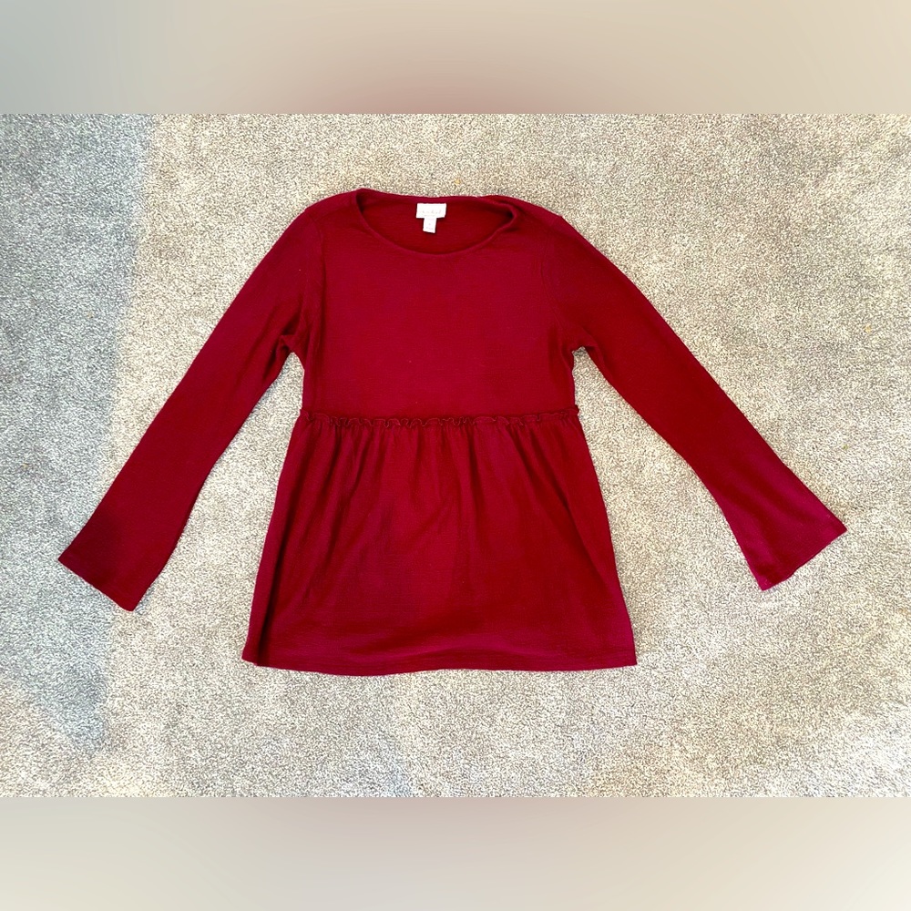 Isabel Maternity by Ingrid & Isabel Maroon Smock Top - Size S